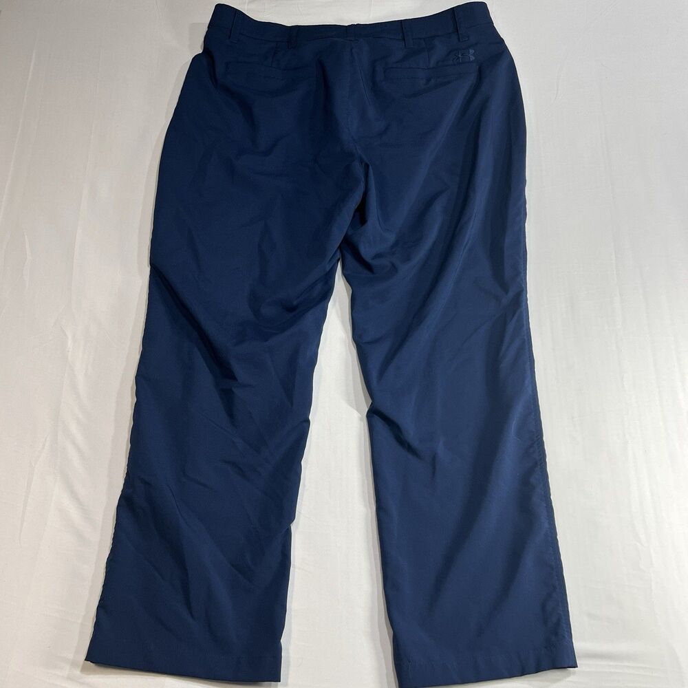 Under Armour Mens 40/30 Golf Pants Blue Loose Fit Flat Front Performance Stretch - Picture 6 of 6
